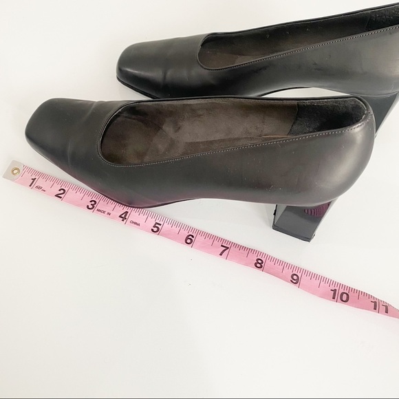 STAURT WEITZMAN Leather Square Toe Block Heel Size 6.5 - Picture 12 of 14